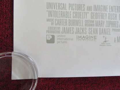 INTOLERABLE CRUELTY - B US ONE SHEET ROLLED POSTER CLOONEY ZETA - JONES 2003 Rendezvous Cinema Movie posters