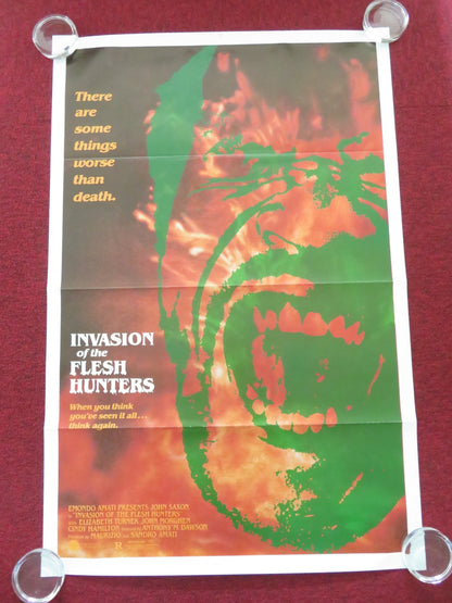 INVASION OF THE FLESH HUNTERS - C US TRI FOLDED ONE SHEET ROLLED POSTER 1983 Movie posters