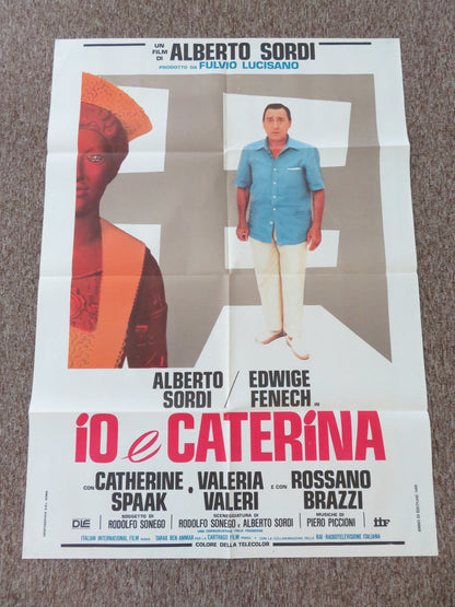 IO E CATERINA ITALIAN 2 FOGLIO POSTER ALBERTO SORDI EDWIGE FENECH 1980 Rendezvous Cinema Movie posters