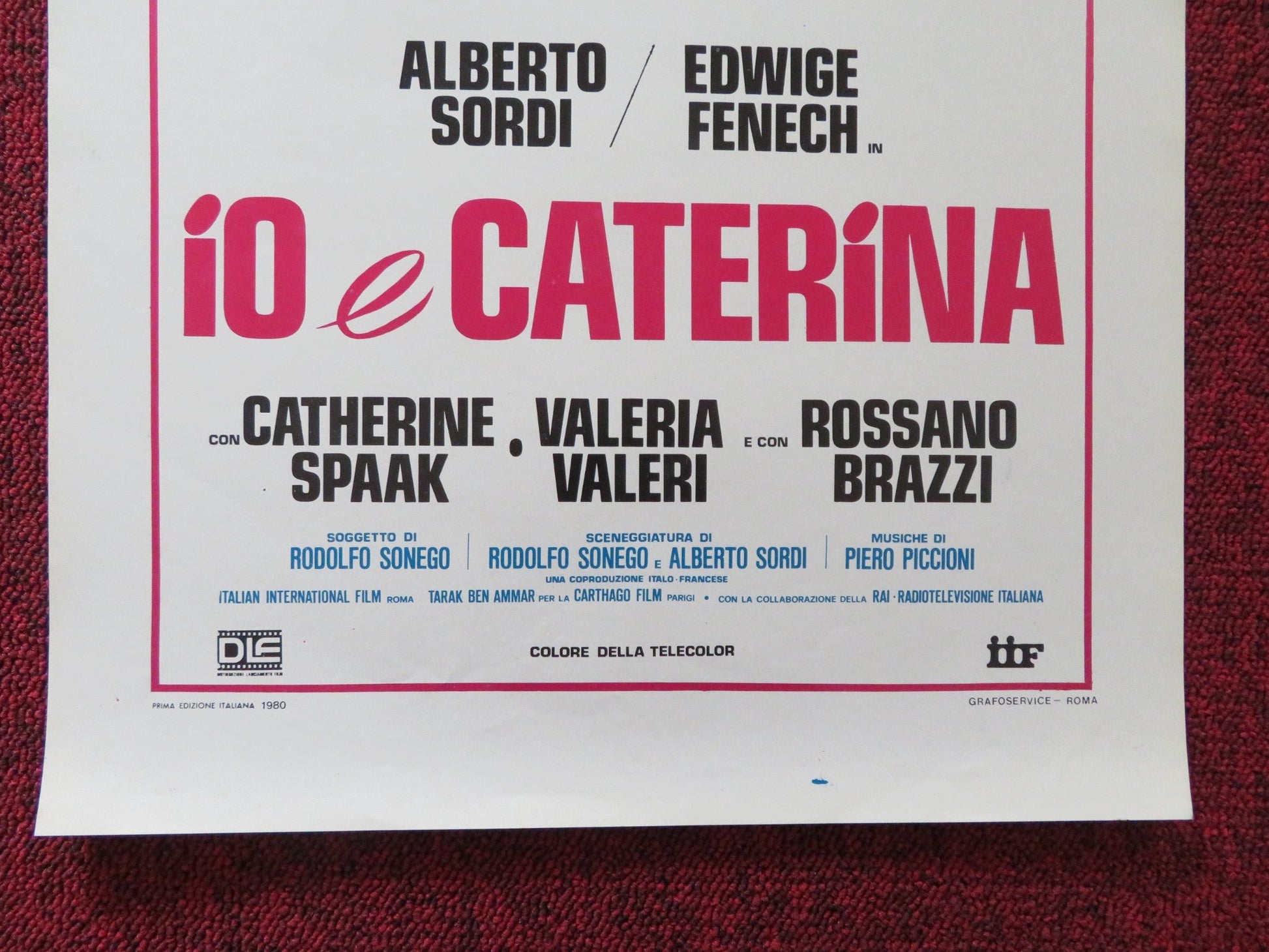 IO E CATERINA ITALIAN LOCANDINA POSTER ALBERTO SORDI EDWIGE FENECH 1980 Rendezvous Cinema Movie posters