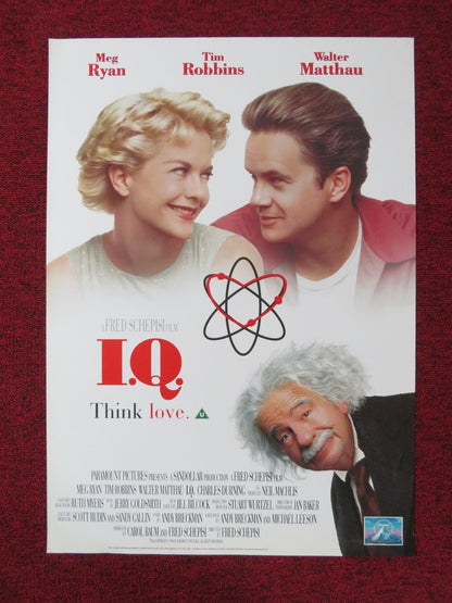 I.Q. VHS VIDEO POSTER MEG RYAN TIM ROBBINS 1994 Rendezvous Cinema Movie posters