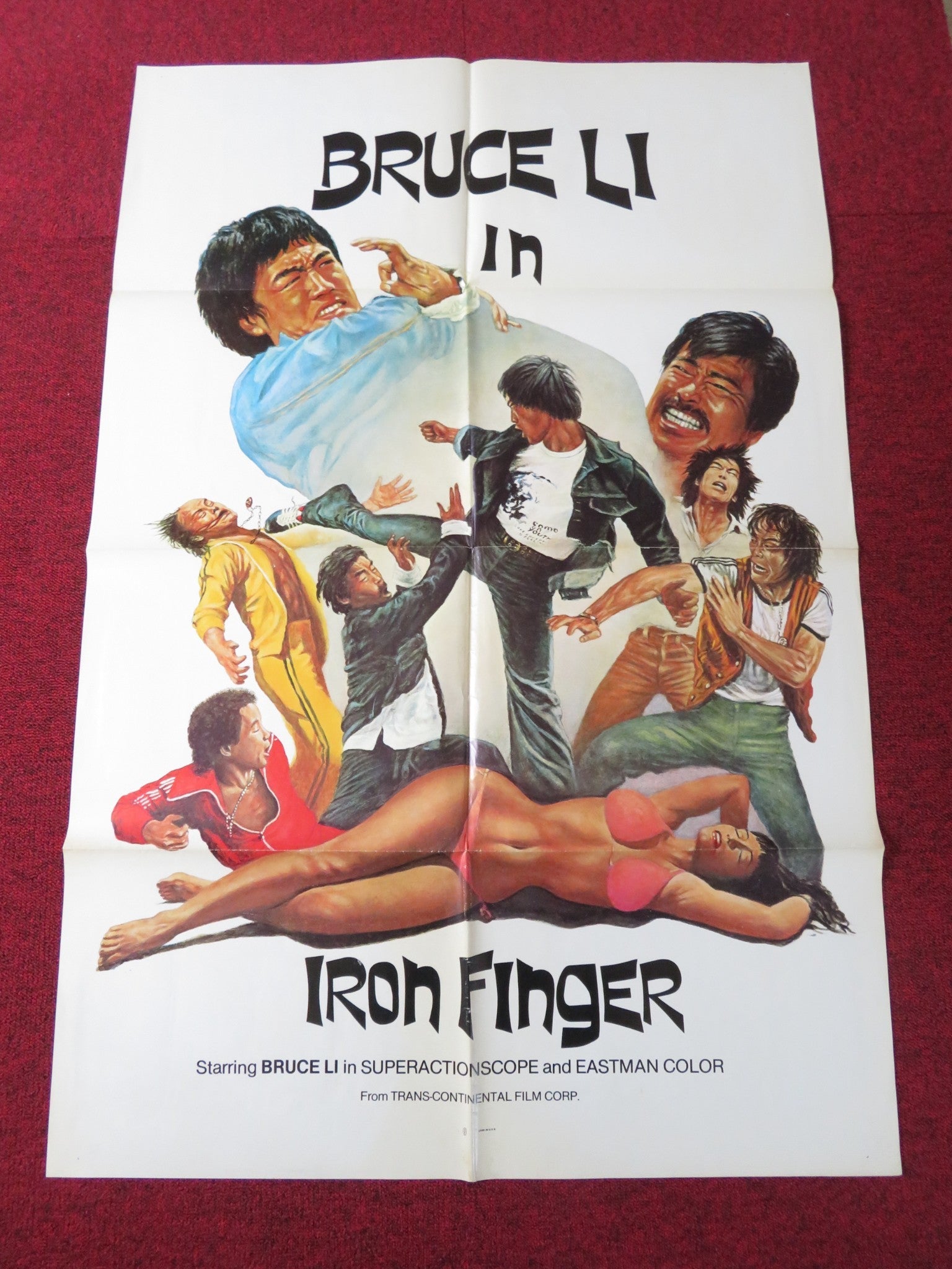 IRON FINGER FOLDED US ONE SHEET POSTER BRUCE LI FENG KU 1979 Rendezvous Cinema Movie posters