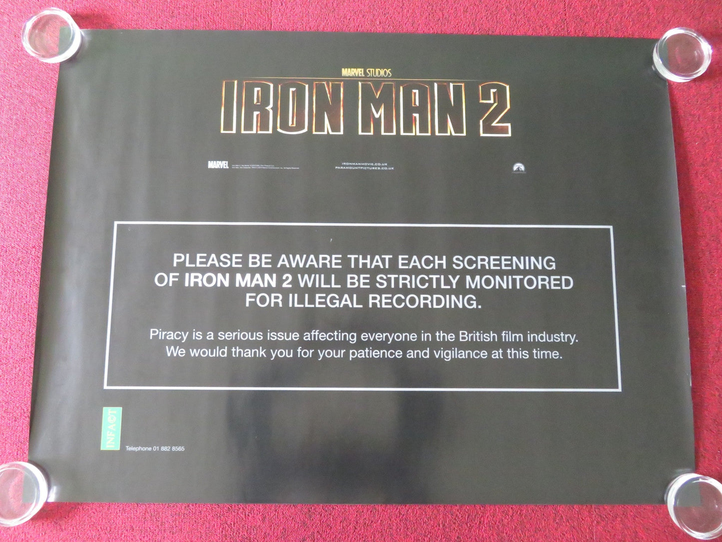 Iron Man 2 - B UK Quad Rolled Poster Marvel Robert Downey Jr. Paltrow 2010 Movie posters