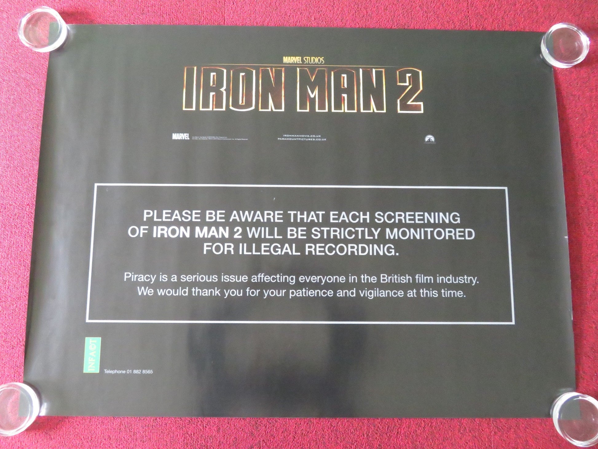 Iron Man 2 - B UK Quad Rolled Poster Marvel Robert Downey Jr. Paltrow 2010 Movie posters
