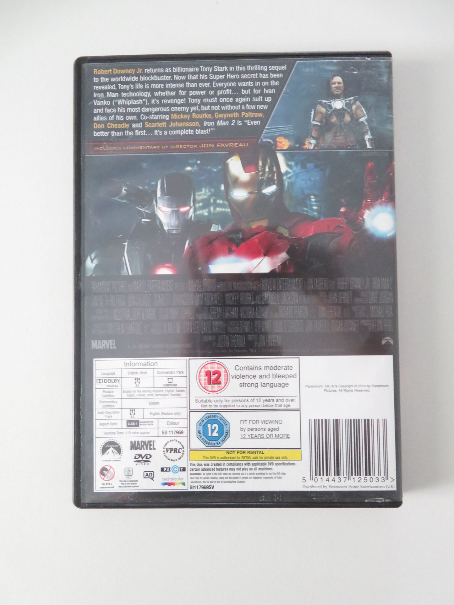 Iron Man 2 (DVD) Marvel Robert Downey Jr. Gwyneth Paltrow 2010 Region 2 Movie posters