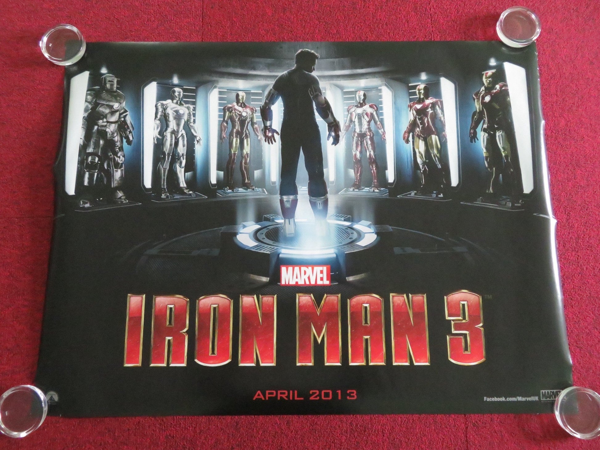 IRON MAN 3 - B UK QUAD ROLLED POSTER ROBERT DOWNEY JR. GWYNETH PALTROW 2013 Movie posters
