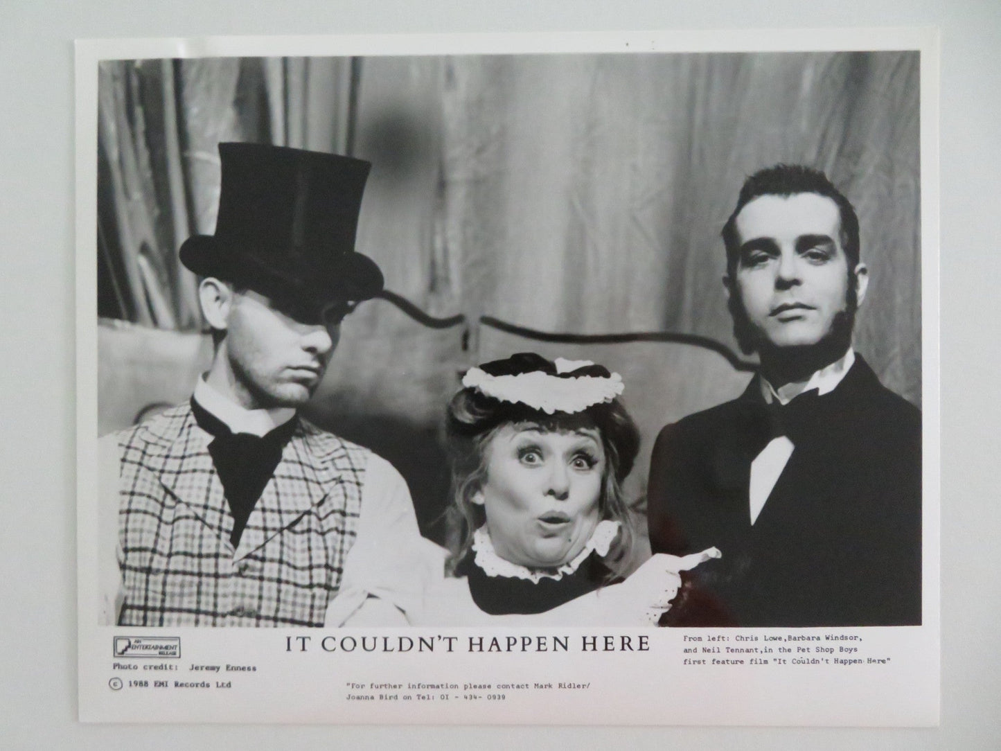 IT COULDN'T HAPPEN HERE MOVIE STILL PHOTO LOT OF 4 PET SHOP BOYS N. TENNANT 1988 - Rendezvous Cinema