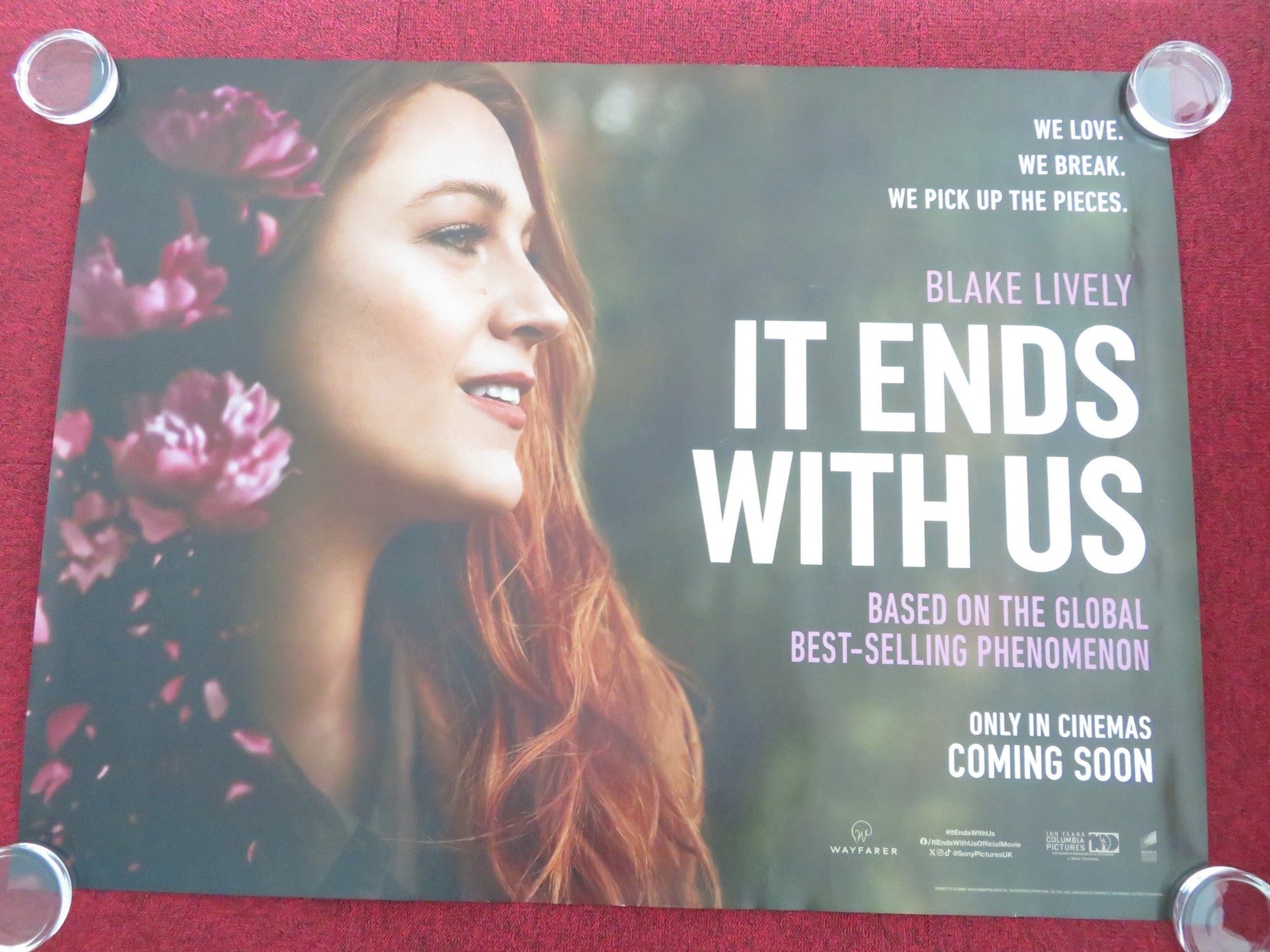 IT ENDS WITH US UK QUAD ROLLED POSTER BLAKE LIVELY JUSTIN BALDONI 2024 Movie posters
