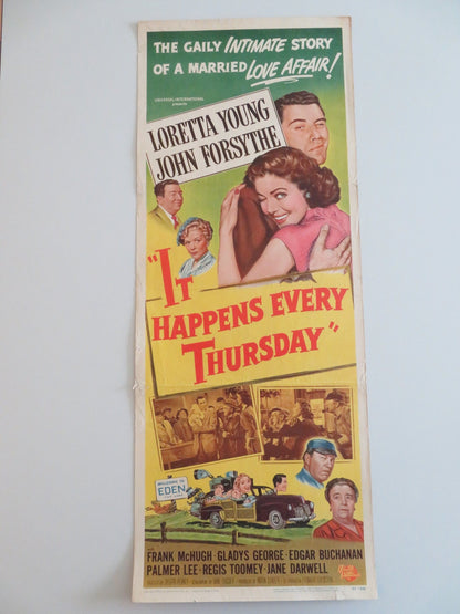 IT HAPPENS EVERY THURSDAY US INSERT POSTER LORETTA YOUNG JOHN FORSYTHE 1953 Rendezvous Cinema Movie posters