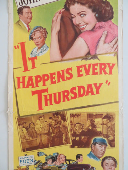 IT HAPPENS EVERY THURSDAY US INSERT POSTER LORETTA YOUNG JOHN FORSYTHE 1953 Rendezvous Cinema Movie posters