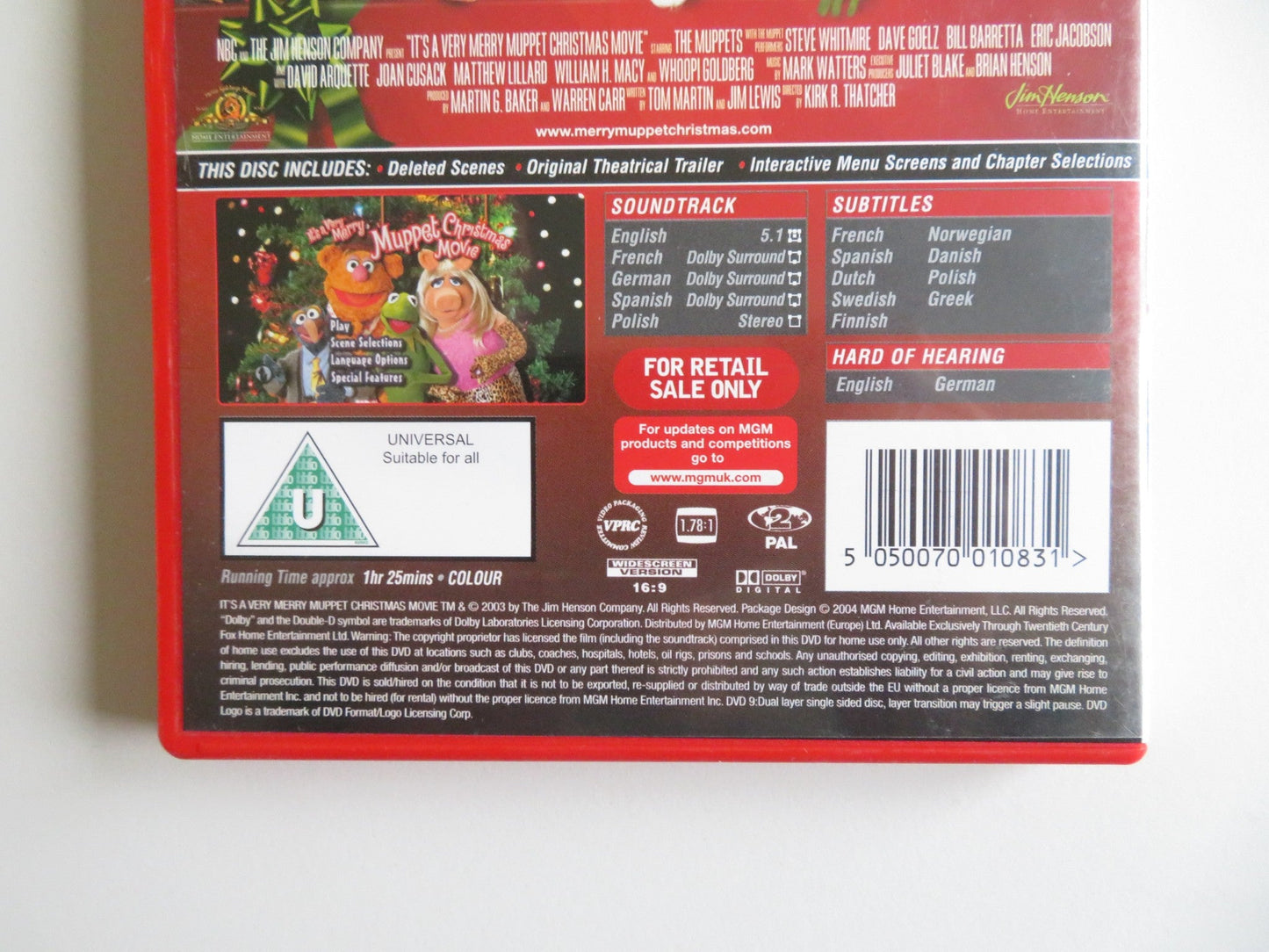 IT'S A VERY MERRY MUPPET CHRISTMAS MOVIE (DVD) JOAN CUSACK WHOOPI 2002 REGION 2 Movie posters
