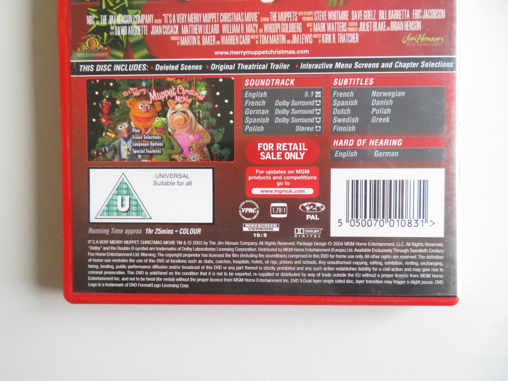 IT'S A VERY MERRY MUPPET CHRISTMAS MOVIE (DVD) JOAN CUSACK WHOOPI 2002 REGION 2 Movie posters