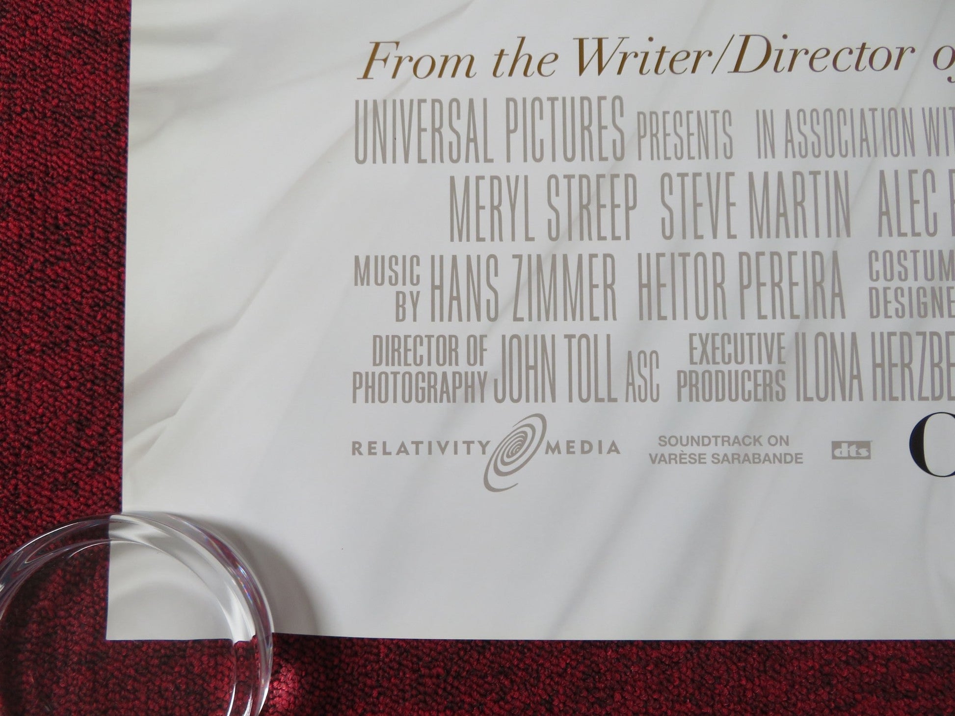 IT'S COMPLICATED US ONE SHEET ROLLED POSTER MERYL STREEP STEVE MARTIN 2009 Rendezvous Cinema Movie posters