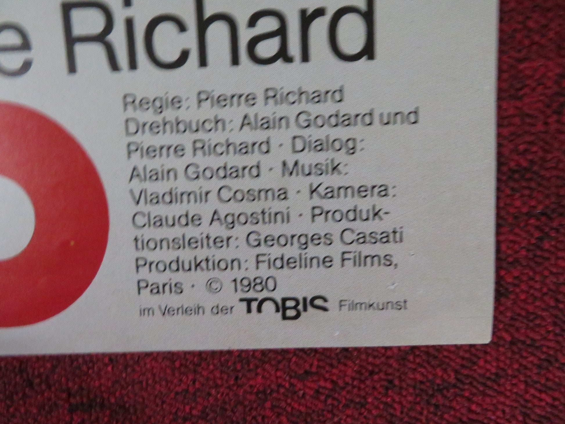 IT'S NOT ME, IT'S HIM GERMAN A1 POSTER FOLDED PIERRE RICHARD ALDO MACCIONE 1980 Rendezvous Cinema Movie posters