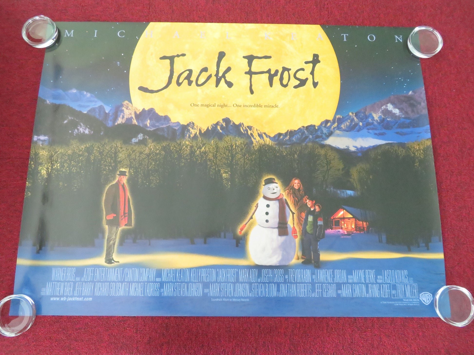 Jack Frost UK Quad Rolled Poster Michael Keaton Kelly Preston 1998 Movie posters