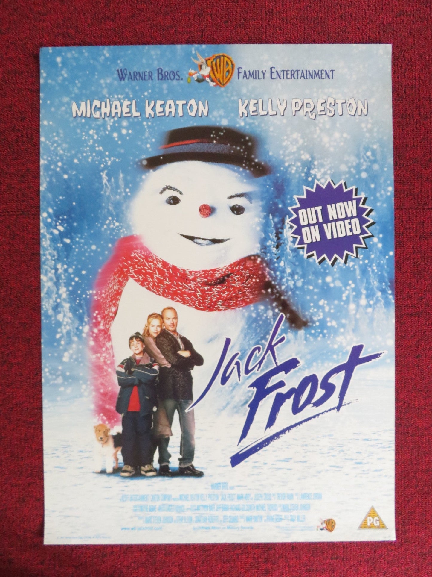 JACK FROST VHS VIDEO POSTER MICHAEL KEATON KELLY PRESTON 1999 Rendezvous Cinema Movie posters