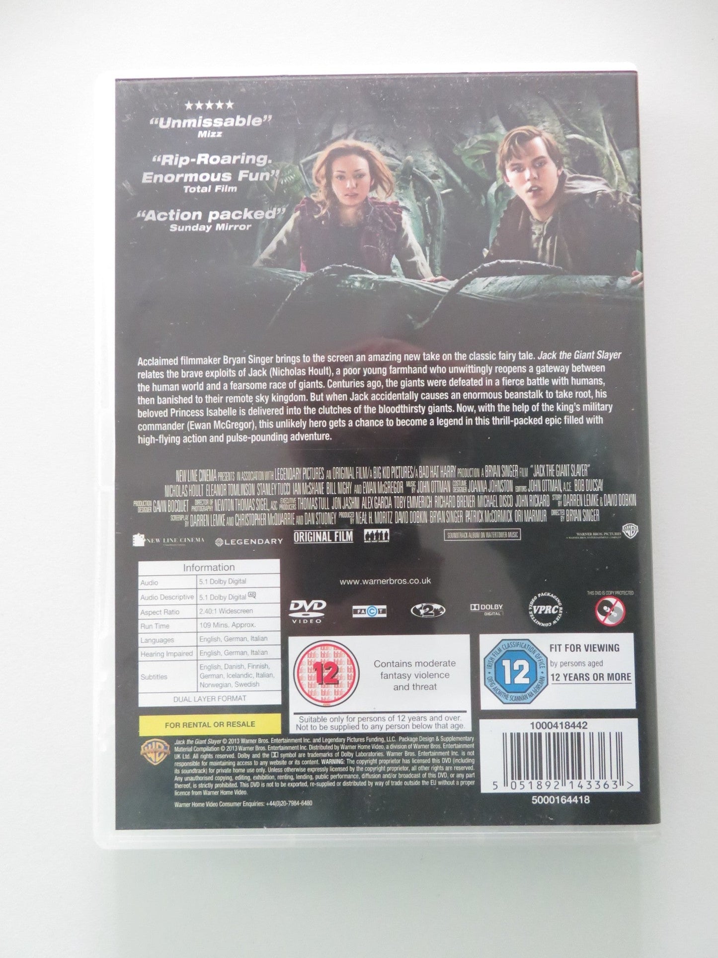 Jack the Giant Slayer (DVD) Nicholas Hoult Ewan McGregor 2013 Region 2 Movie posters
