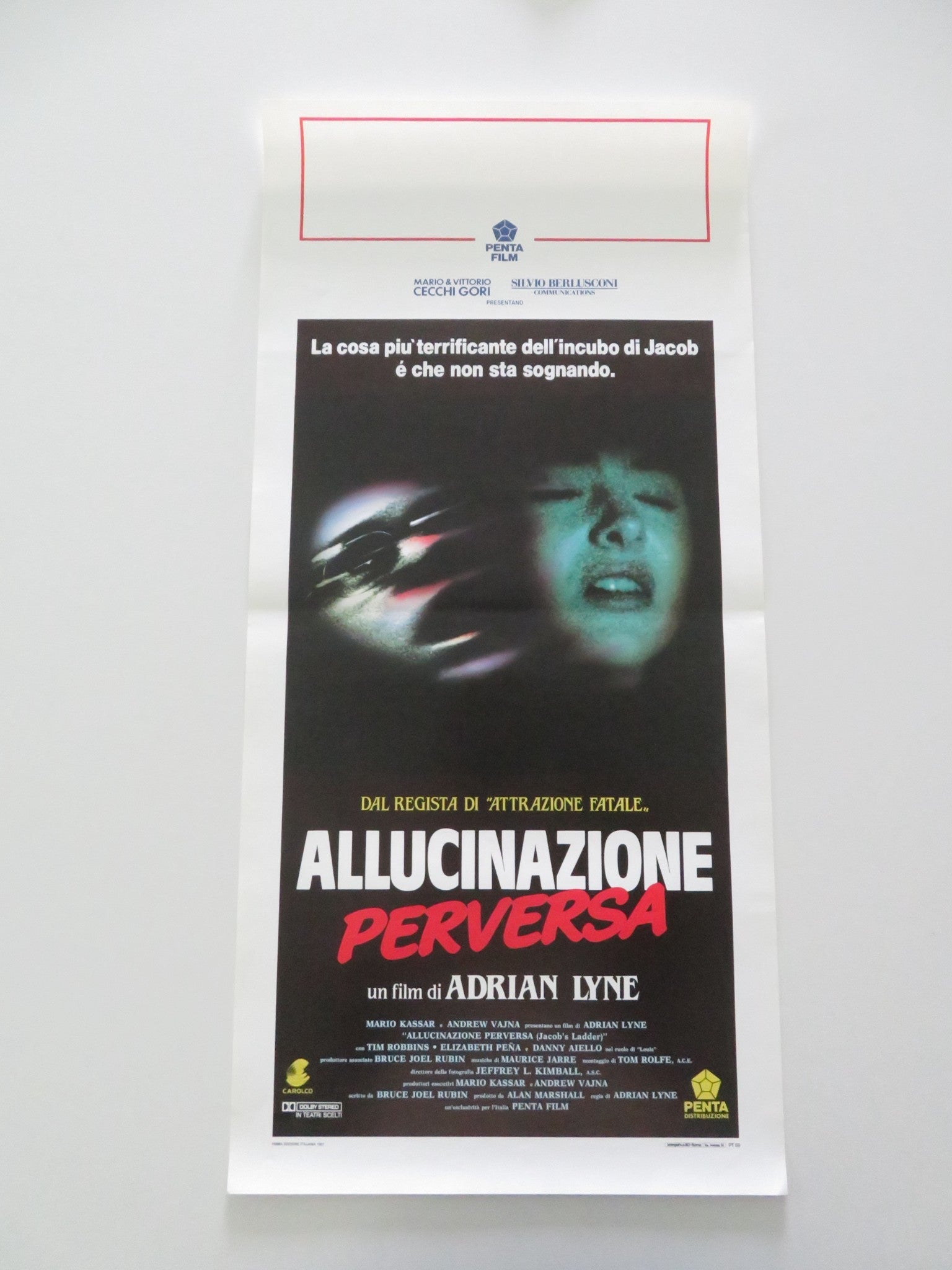 JACOB'S LADDER ITALIAN LOCANDINA POSTER TIM ROBBINS ELIZABETH PENA 1990 Movie posters