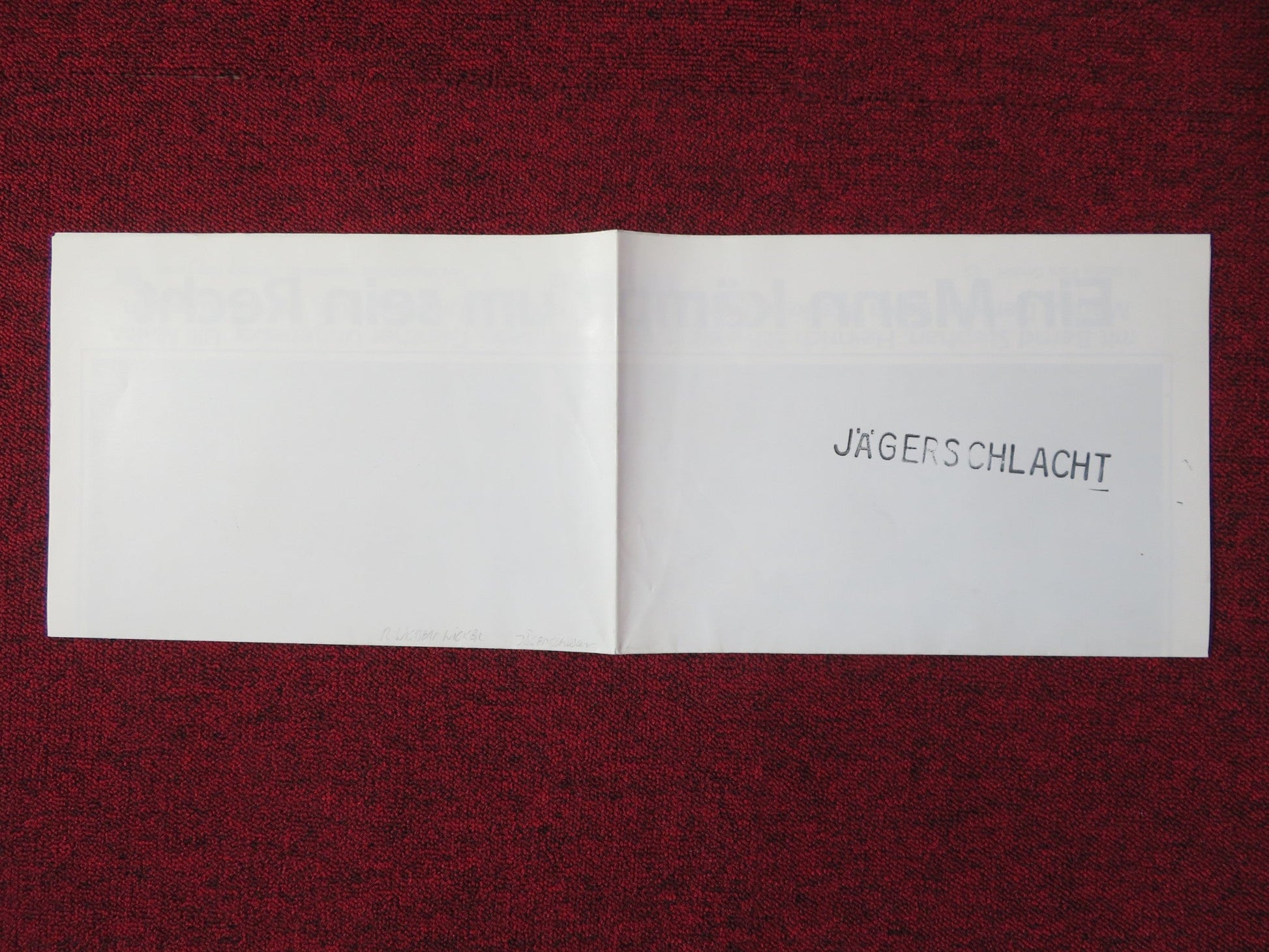 JAGERSCHLACHT GERMAN A1 POSTER FOLDED BERND STEPHAN HEINRICH SCHWEIGER 1982 Rendezvous Cinema Movie posters