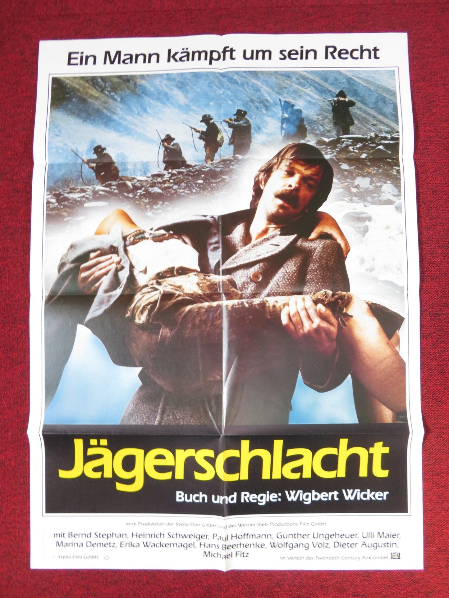JAGERSCHLACHT GERMAN A1 POSTER FOLDED BERND STEPHAN HEINRICH SCHWEIGER 1982 Rendezvous Cinema Movie posters