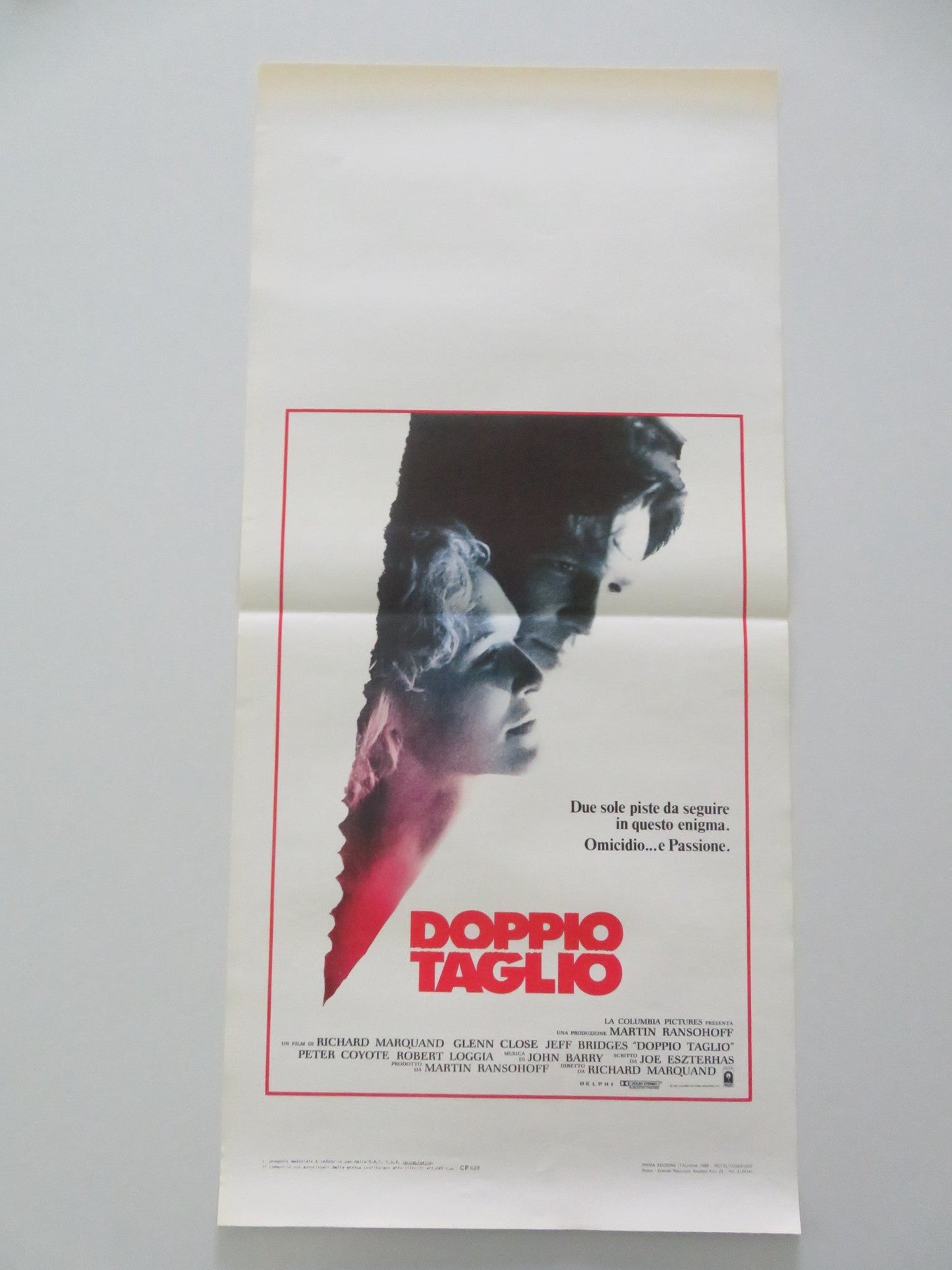 JAGGED EDGE ITALIAN LOCANDINA POSTER GLENN CLOSE JEFF BRIDGES 1985 Movie posters