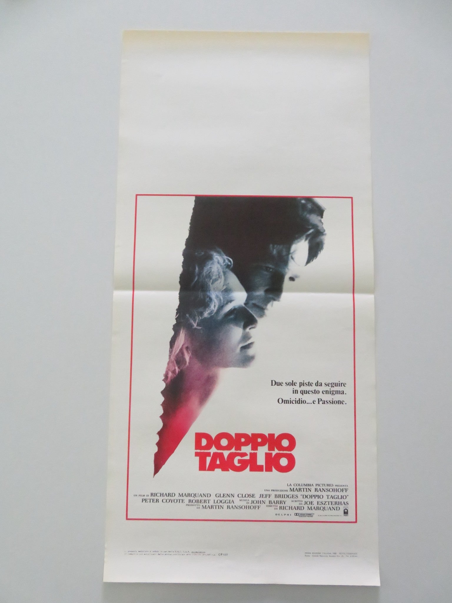 JAGGED EDGE ITALIAN LOCANDINA POSTER GLENN CLOSE JEFF BRIDGES 1985 Movie posters