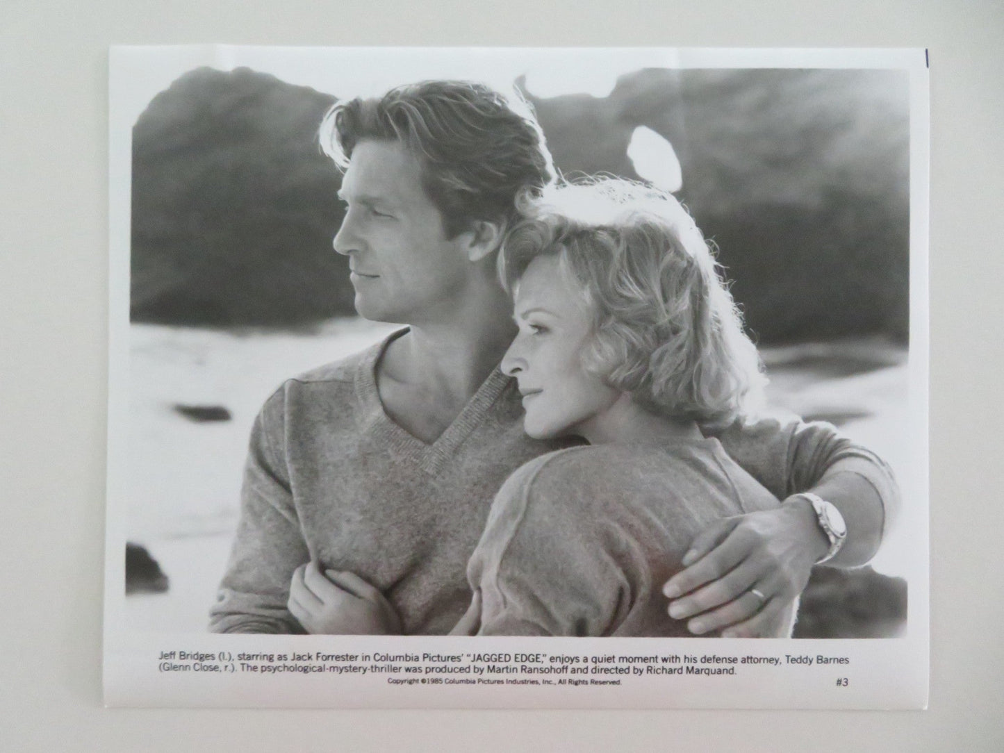 JAGGED EDGE MOVIE STILL PHOTO LOT OF 3 JEFF BRIDGES GLENN CLOSE 1985 Movie posters