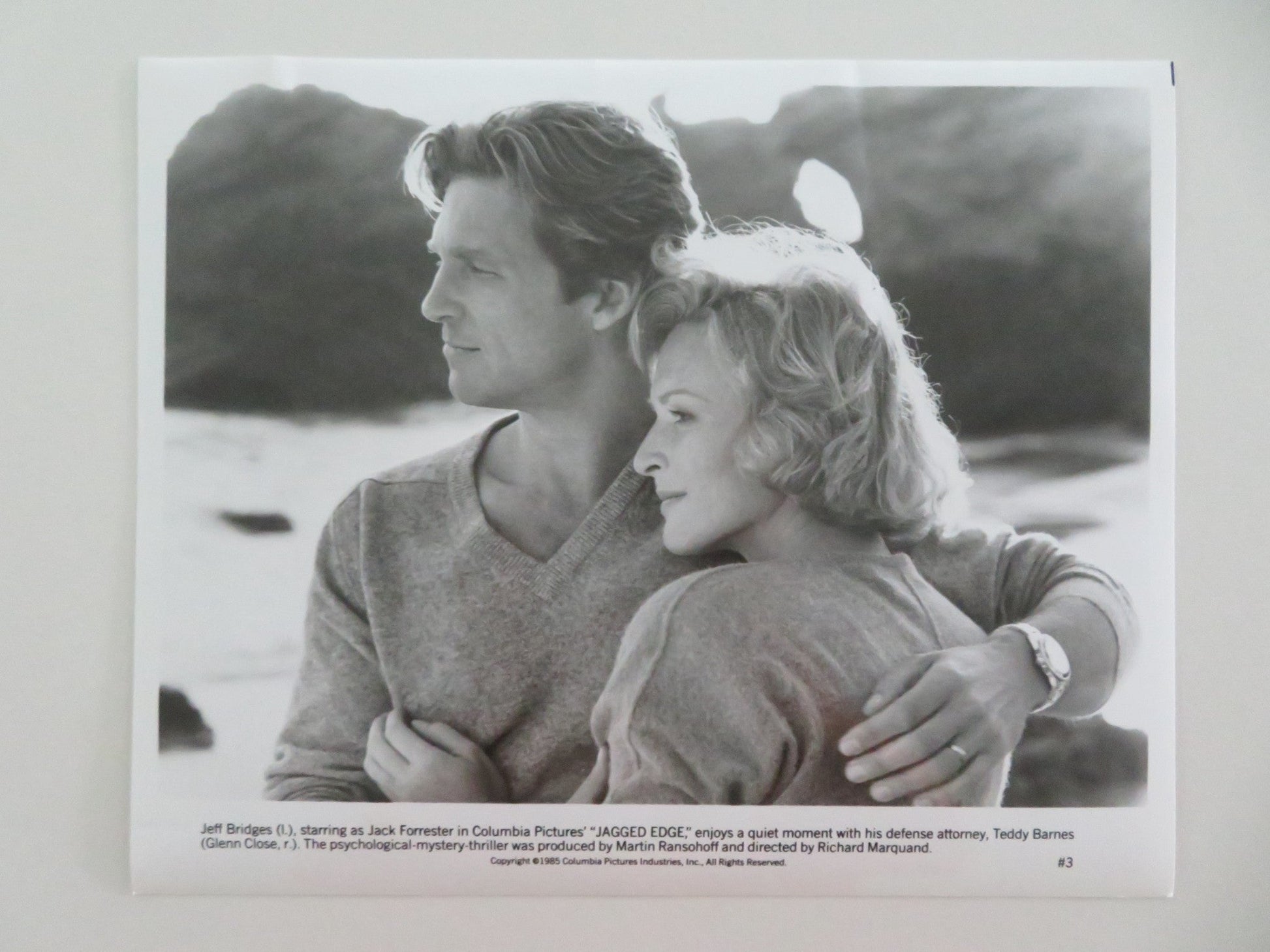 JAGGED EDGE MOVIE STILL PHOTO LOT OF 3 JEFF BRIDGES GLENN CLOSE 1985 Movie posters