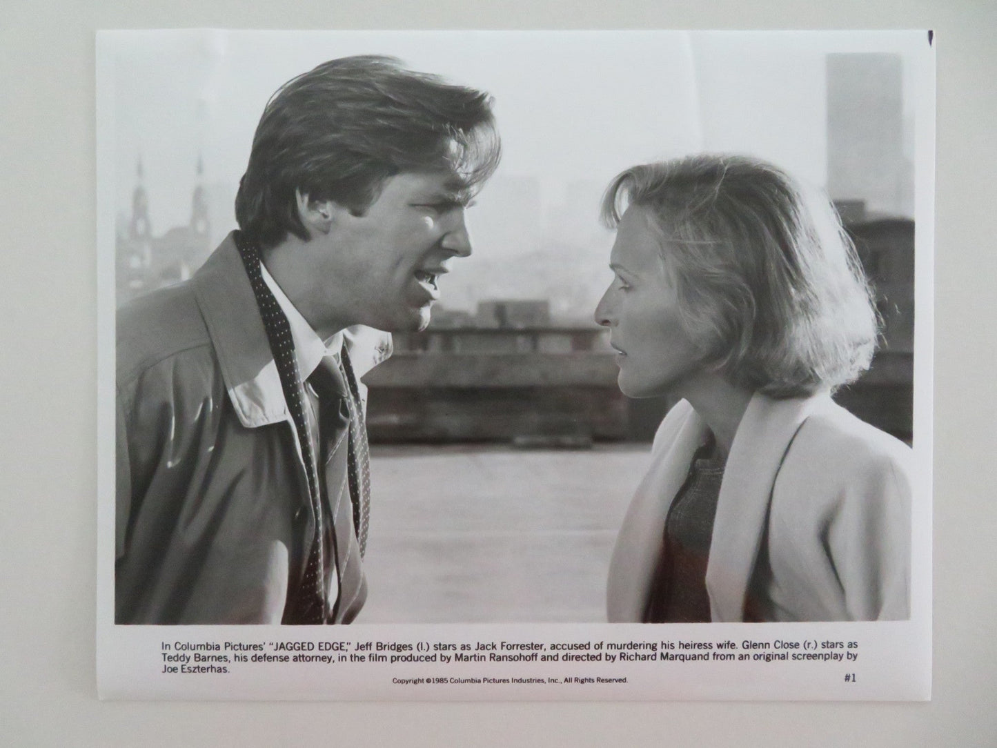JAGGED EDGE MOVIE STILL PHOTO LOT OF 3 JEFF BRIDGES GLENN CLOSE 1985 Movie posters