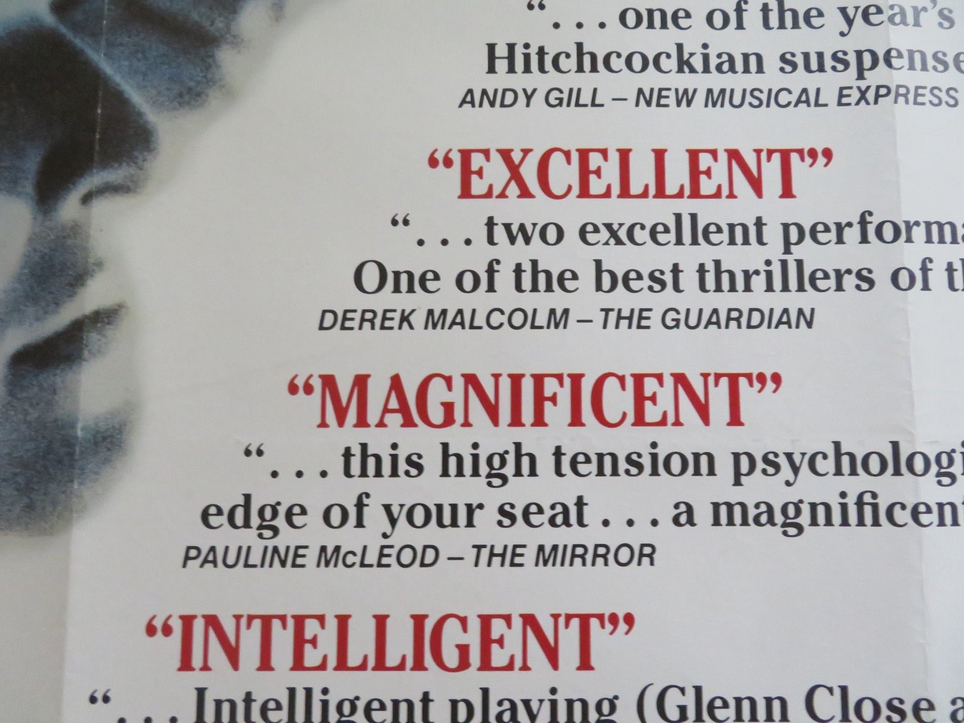 JAGGED EDGE UK QUAD ROLLED POSTER JEFF BRIDGES GLENN CLOSE 1985 Rendezvous Cinema Movie posters