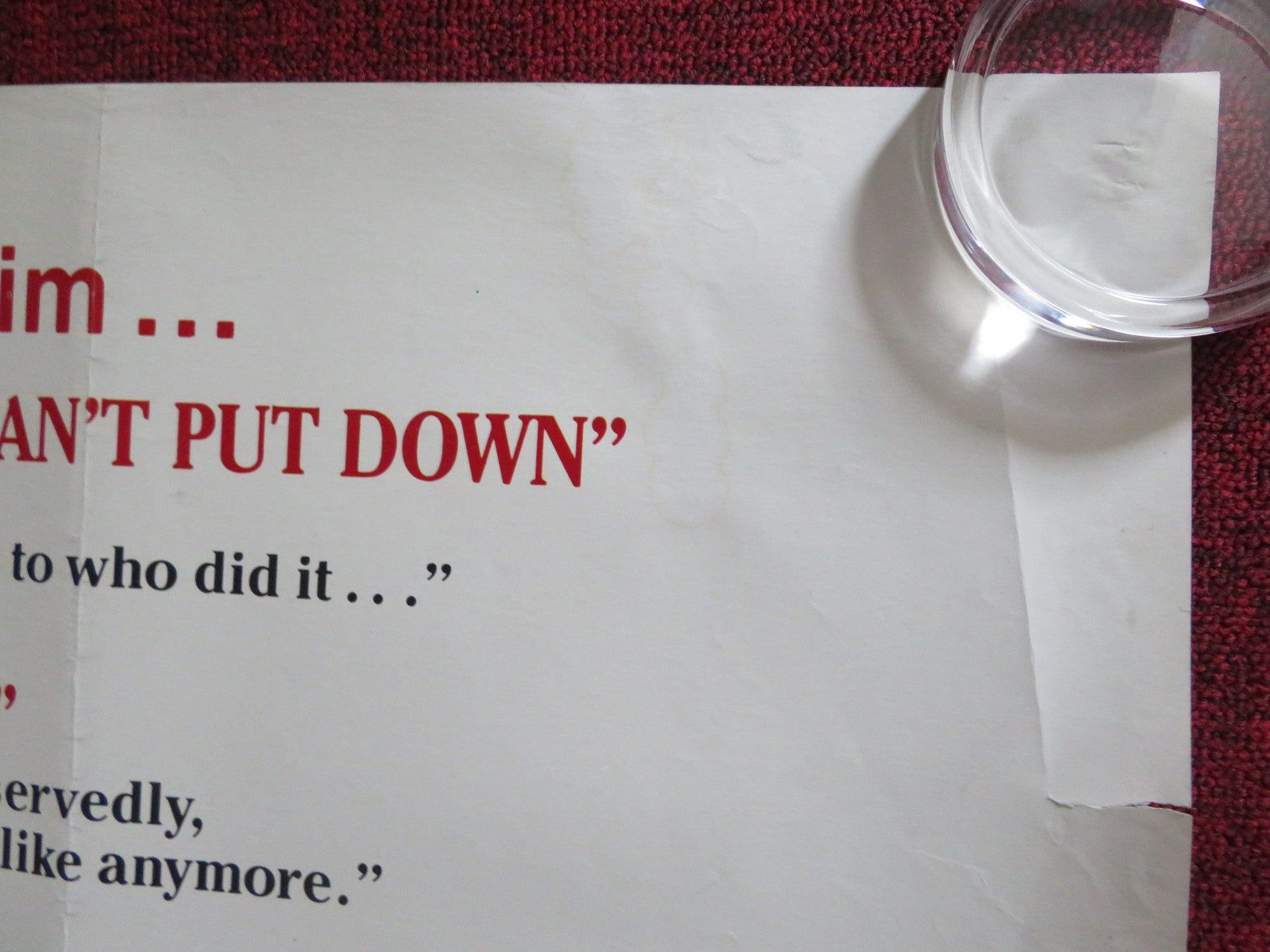 JAGGED EDGE UK QUAD ROLLED POSTER JEFF BRIDGES GLENN CLOSE 1985 Rendezvous Cinema Movie posters