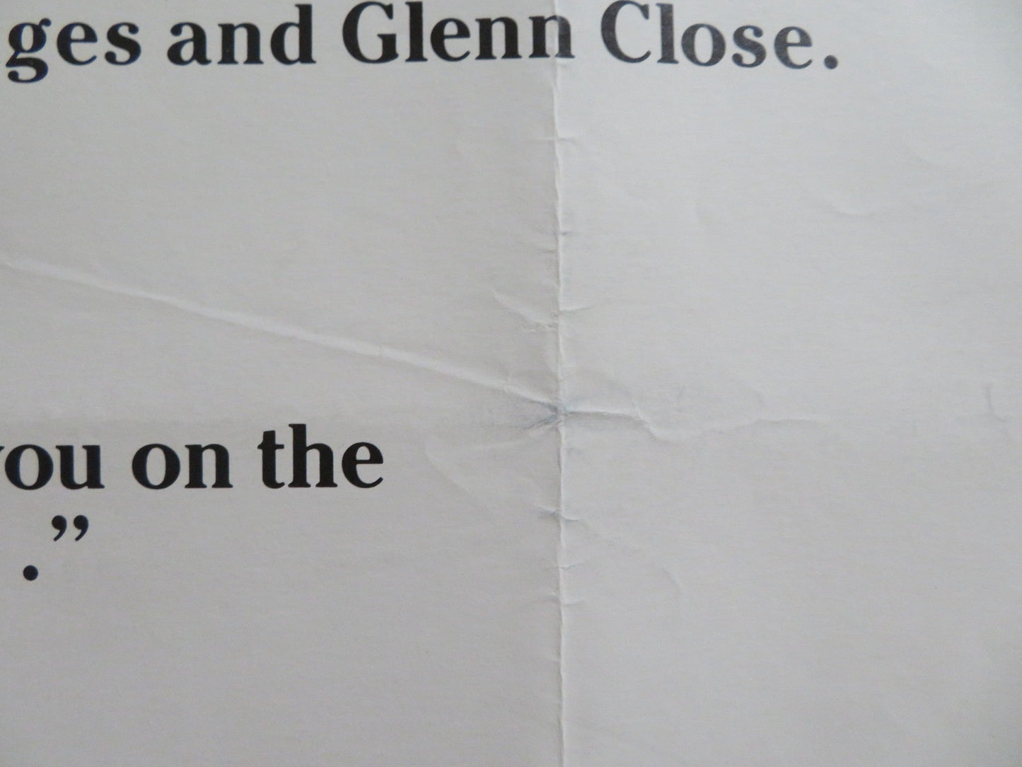 JAGGED EDGE UK QUAD ROLLED POSTER JEFF BRIDGES GLENN CLOSE 1985 Rendezvous Cinema Movie posters