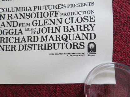 JAGGED EDGE UK QUAD ROLLED POSTER JEFF BRIDGES GLENN CLOSE 1985 Rendezvous Cinema Movie posters