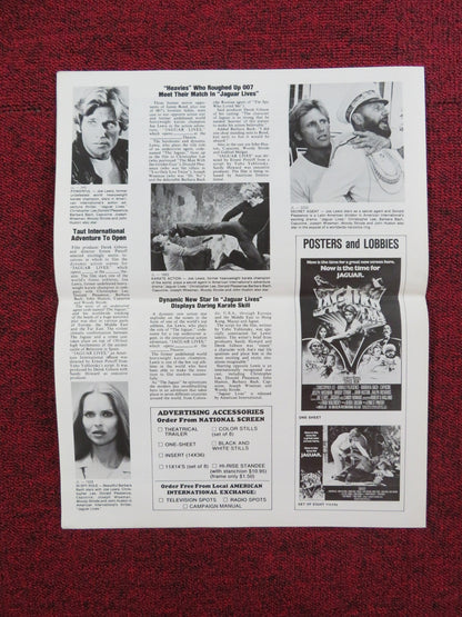 JAGUAR LIVES! UNCUT PRESS BOOK FOLDED CHRISTOPHER LEE JOE LEWIS 1979 Rendezvous Cinema Movie posters