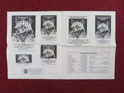 JAGUAR LIVES! UNCUT PRESS BOOK FOLDED CHRISTOPHER LEE JOE LEWIS 1979 Rendezvous Cinema Movie posters