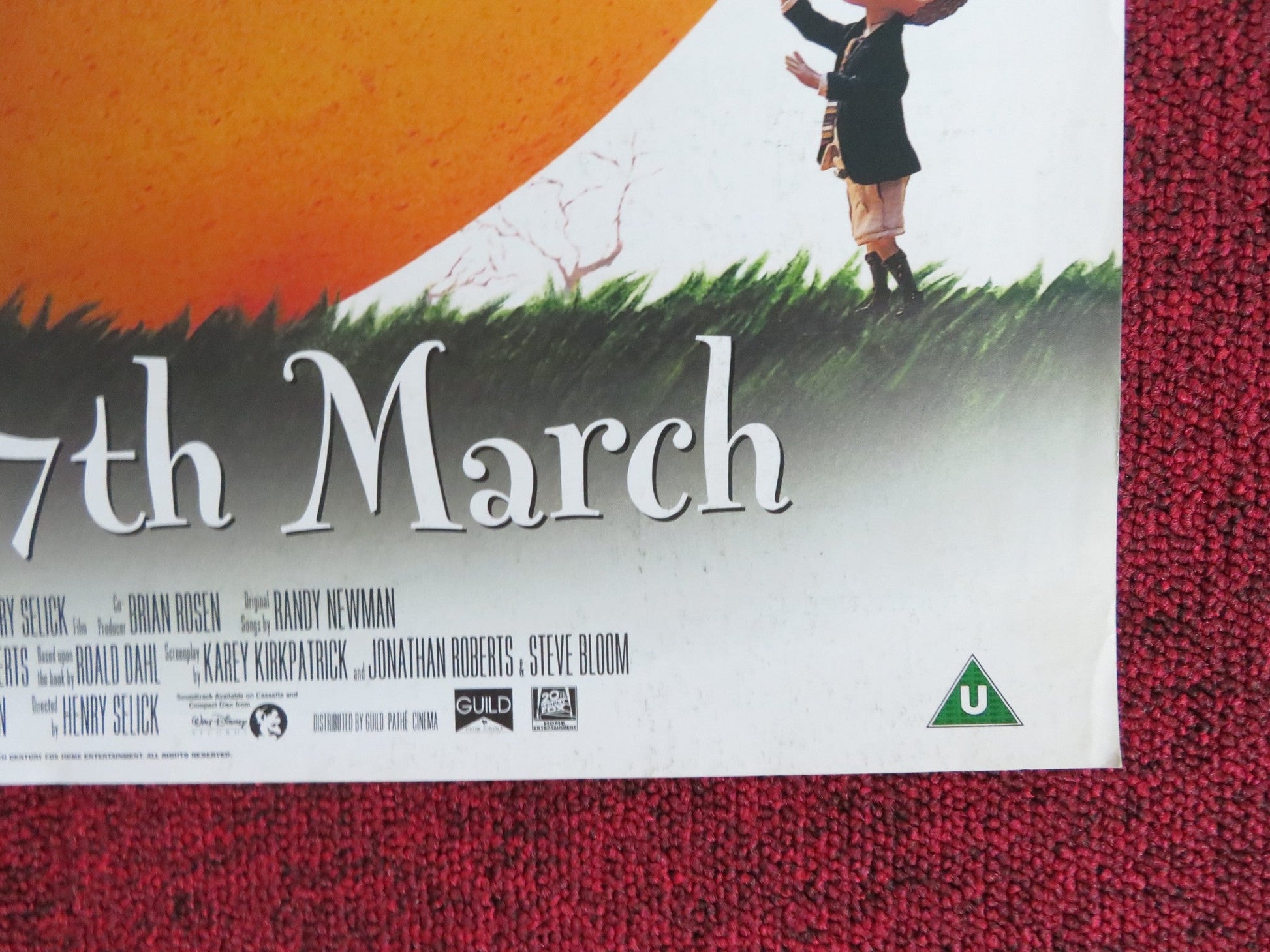 JAMES AND THE GIANT PEACH VHS VIDEO POSTER SIMON CALLOW RICHARD DREYFUSS 1996 Rendezvous Cinema Movie posters