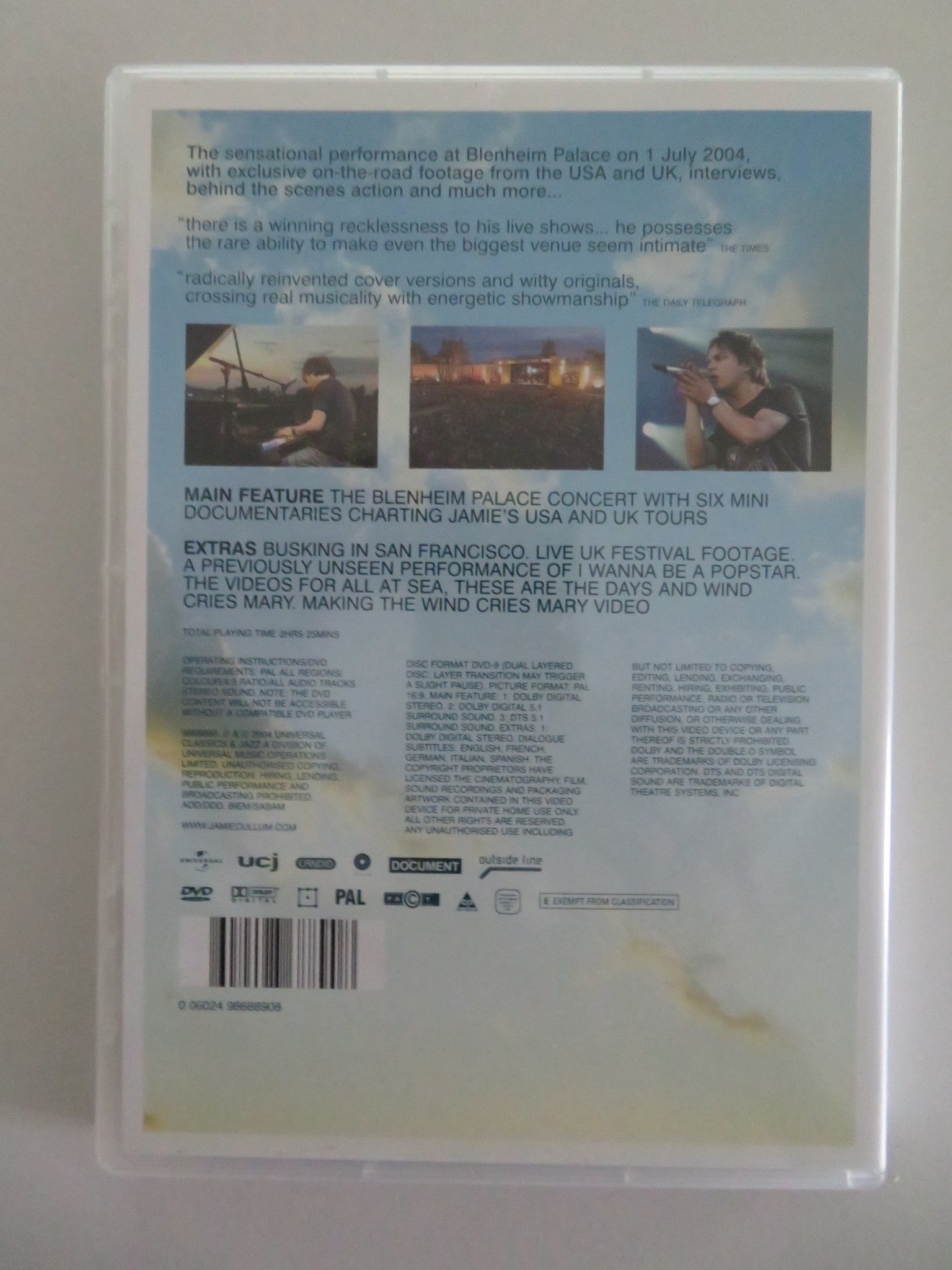 JAMIE CULLUM LIVE AT BLENHEIM PALACE (DVD) JAMIE CULLUM BEN CASTLE 2004 REGION 2 Movie posters