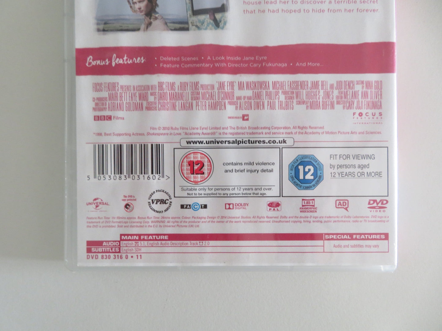 JANE EYRE (DVD) MIA WASIKOWSKA JAMIE BELL 2011 REGION 2, 4 Movie posters