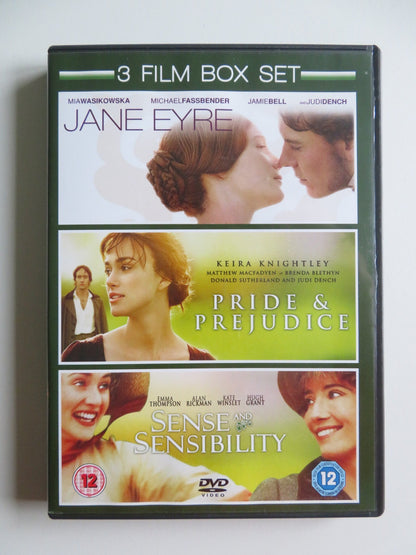 JANE EYRE / PRIDE AND PREJUDICE / SENSE AND SENSIBILITY (DVD) 1995 REGION 2 Movie posters