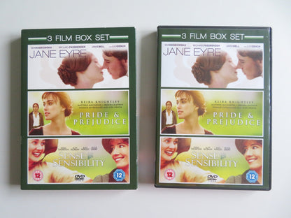 JANE EYRE / PRIDE AND PREJUDICE / SENSE AND SENSIBILITY (DVD) 1995 REGION 2 Movie posters