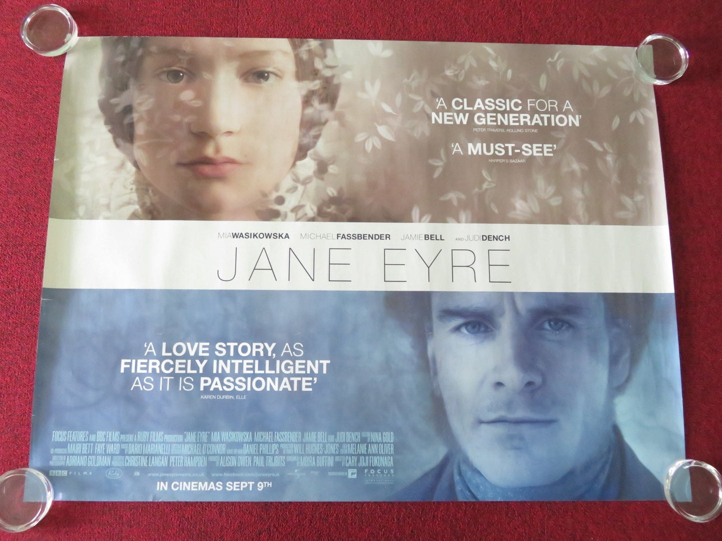 Jane Eyre UK Quad Rolled Poster Mia Wasikowska Michael Fassbender 2011 Movie posters