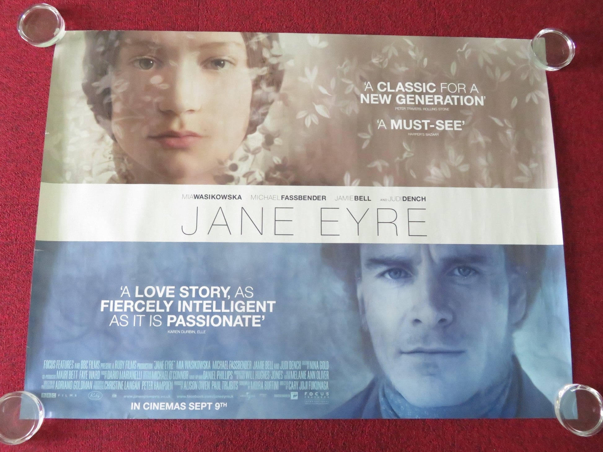 Jane Eyre UK Quad Rolled Poster Mia Wasikowska Michael Fassbender 2011 Movie posters