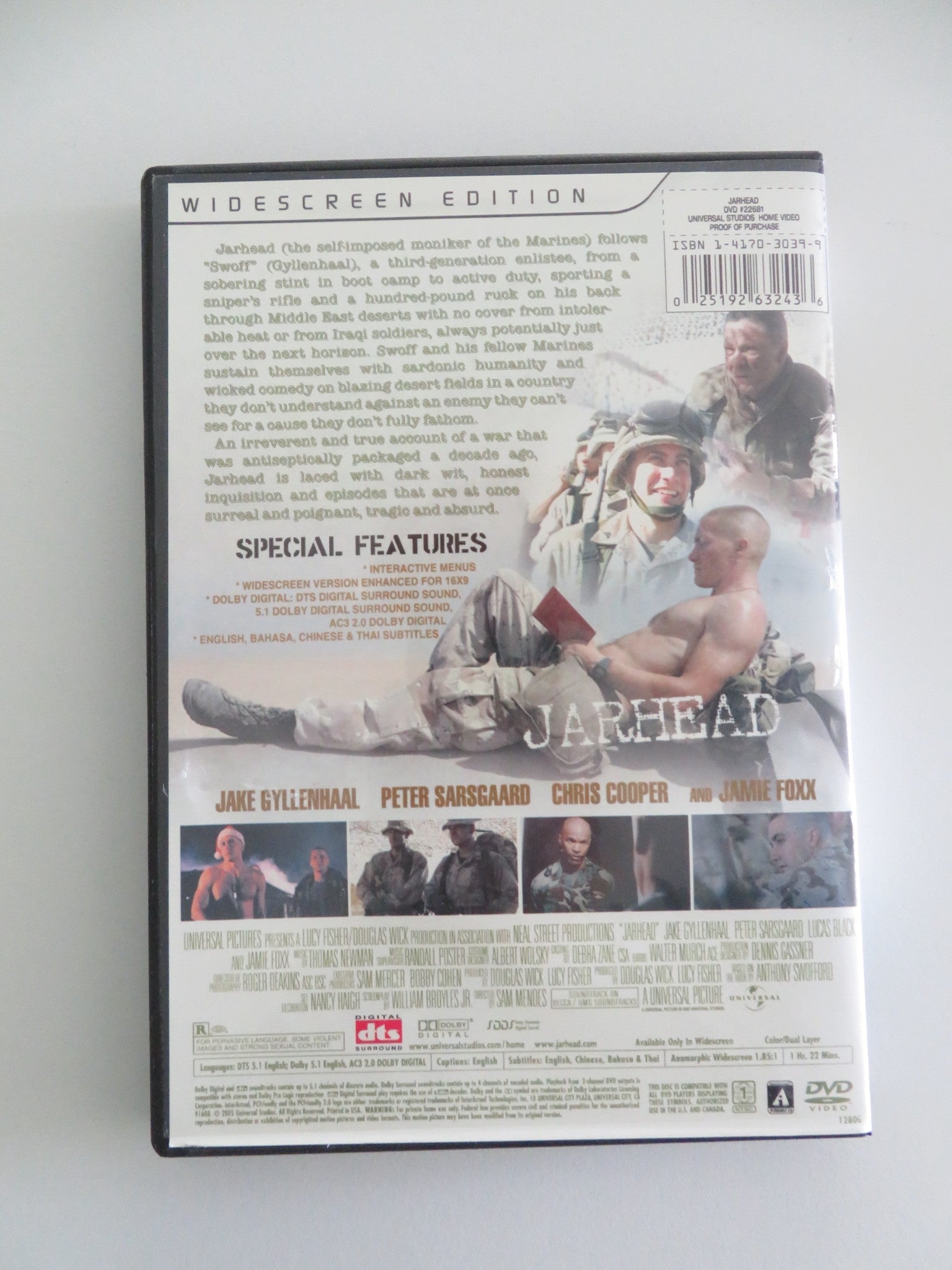 JARHEAD (DVD) JAKE GYLLENHAAL PETER SARSGAARD 2005 REGION 1 Movie posters