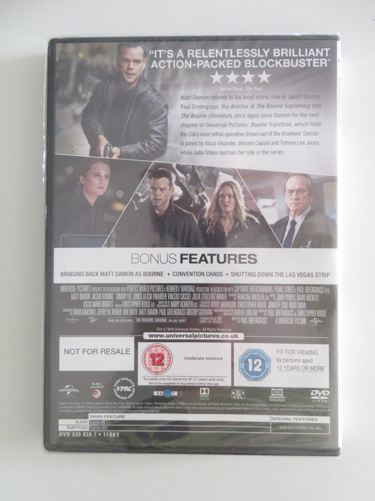 JASON BOURNE (DVD) MATT DAMON TOMMY LEE JONES 2016 REGION 2, 4 Movie posters