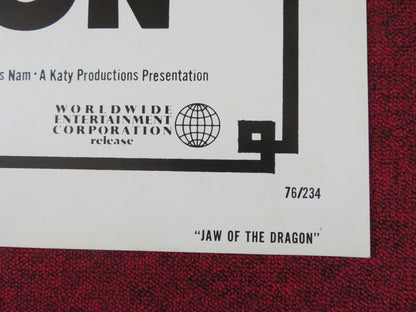 JAWS OF THE DRAGON FOLDED US ONE SHEET POSTER SEOK - HOON NAM MING - GYU CHOE 1974 Rendezvous Cinema Movie posters