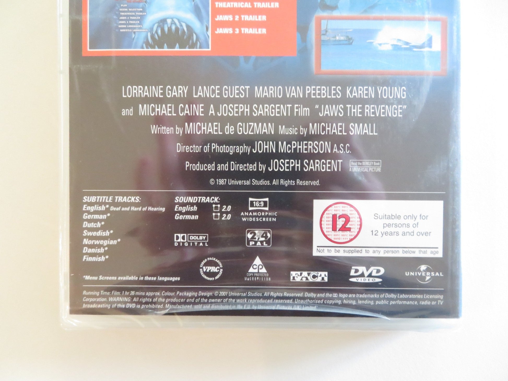 JAWS: THE REVENGE (DVD) MICHAEL CAINE LORRAINE GARY 1987 REGION 2, 4 Rendezvous Cinema Movie posters