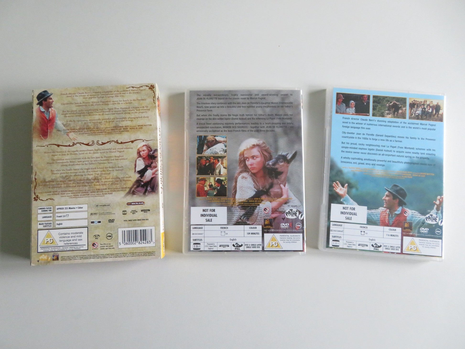 JEAN DE FLORETTE & MANON DES SOURCES (DVD BOXSET) GERARD DEPARDIEU 1986 REGION 2 Movie posters