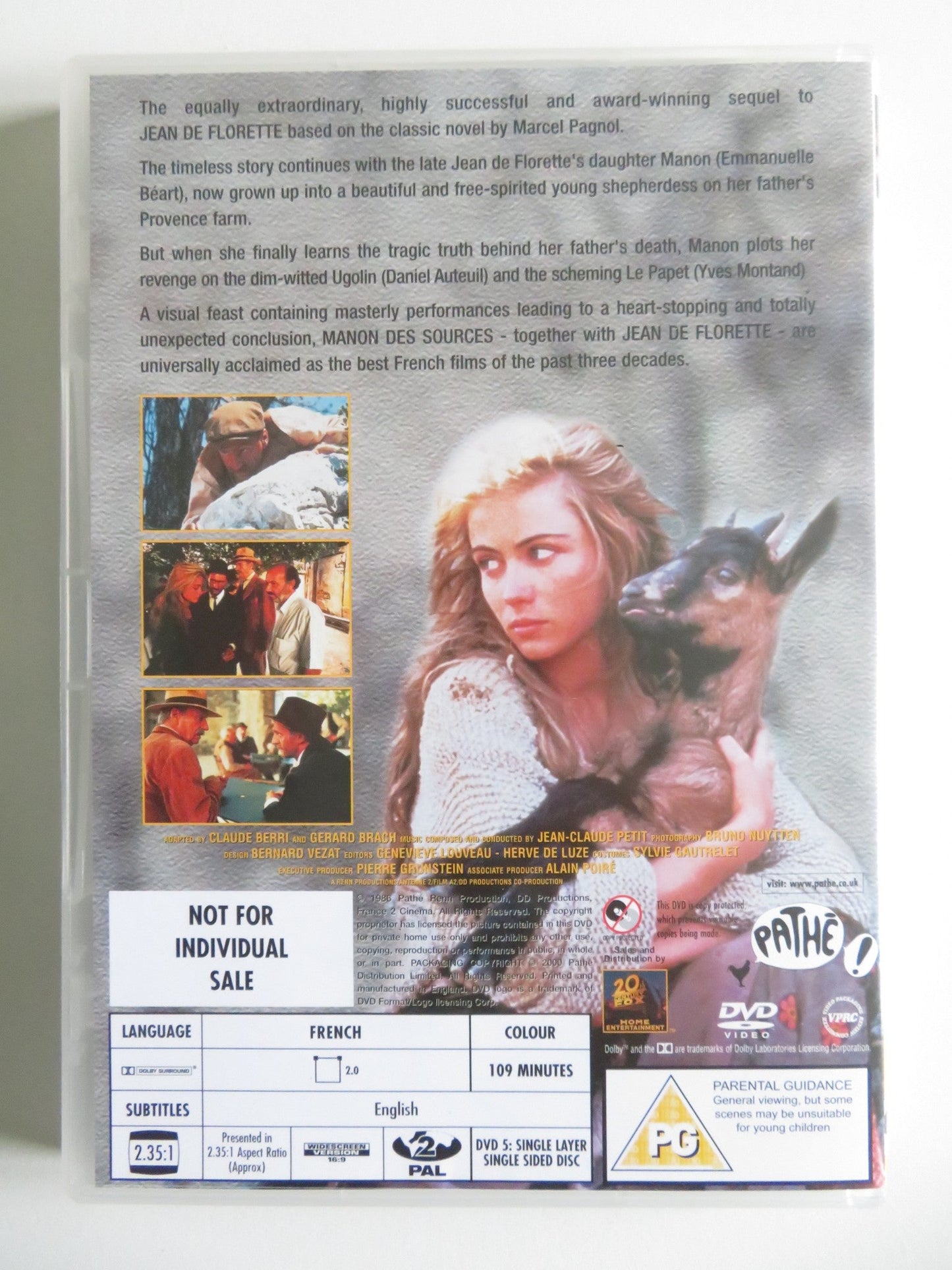 JEAN DE FLORETTE & MANON DES SOURCES (DVD BOXSET) GERARD DEPARDIEU 1986 REGION 2 Movie posters