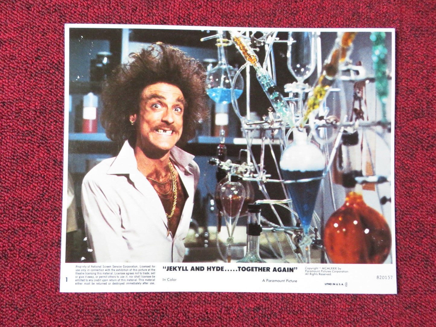 JEKYLL AND HYDE... TOGETHER AGAIN - 1 LOBBY CARD M. BLANKFIELD B. ARMSTRONG 1982 Rendezvous Cinema Movie posters