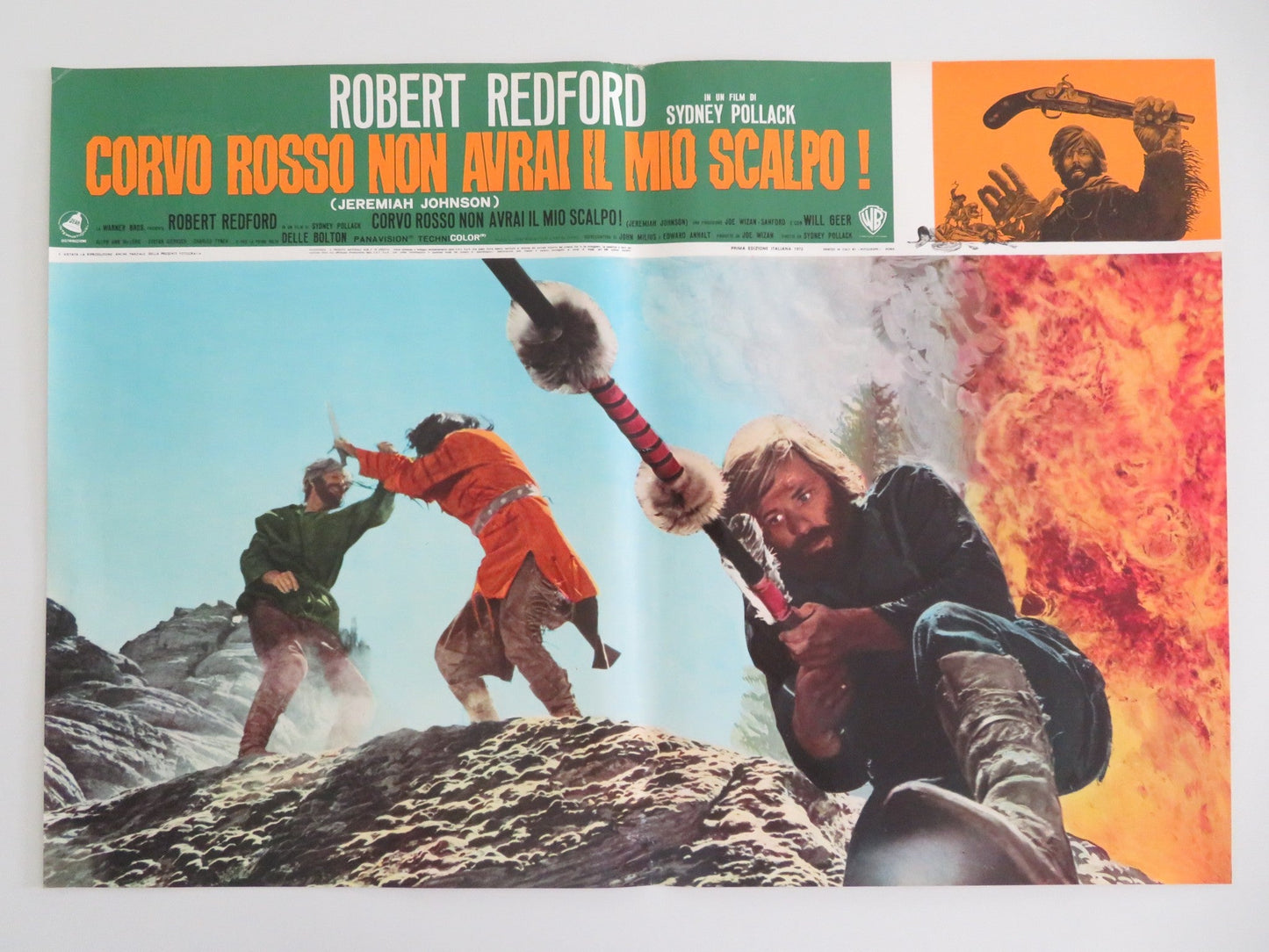 JEREMIAH JOHNSON - G ITALIAN FOTOBUSTA POSTER ROBERT REDFORD WILL GEER 1972 Movie posters